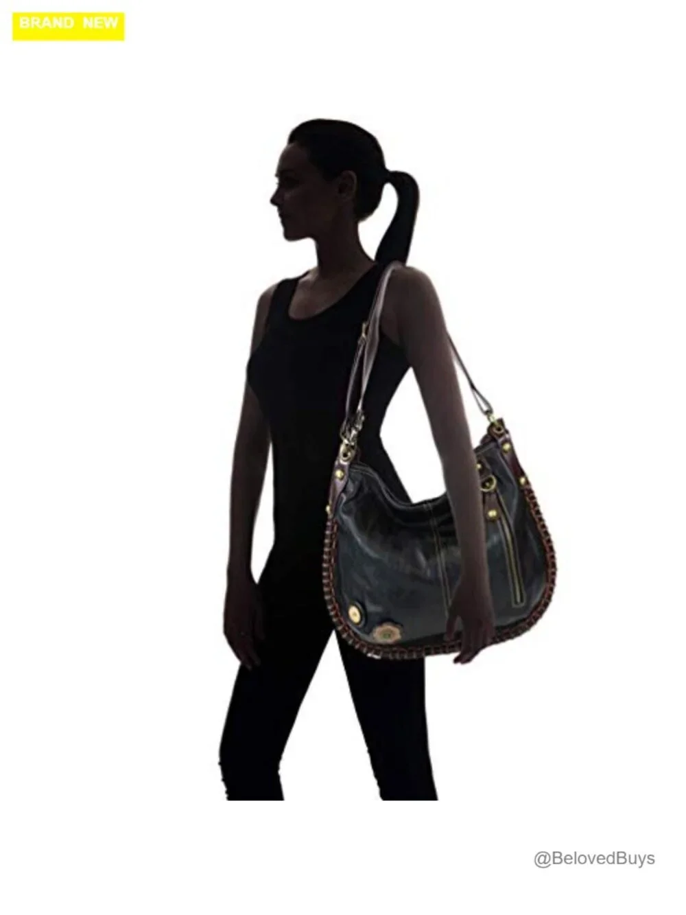 Vegan Leather Convertible Hobo Crossbody Tote Handbag with Detachable Keychain